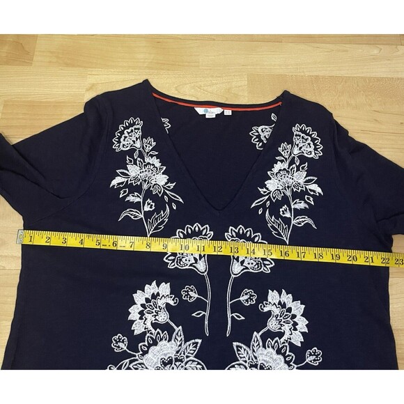 Boden Clemmie Dress Embroidered Floral Size 14L Navy Blue - Picture 8 of 11